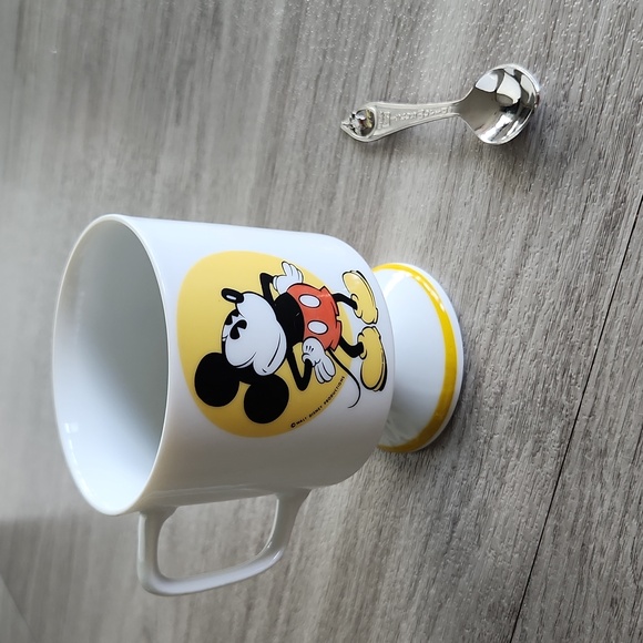 Disney Souvenoir mini Spoon w/ Mickey Charm & Disney Vintage Mickey Footed Mug! - Picture 2 of 10